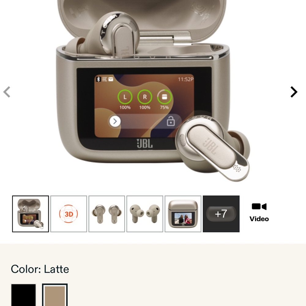 JBL Latte Wireless Earbuds with Display Case